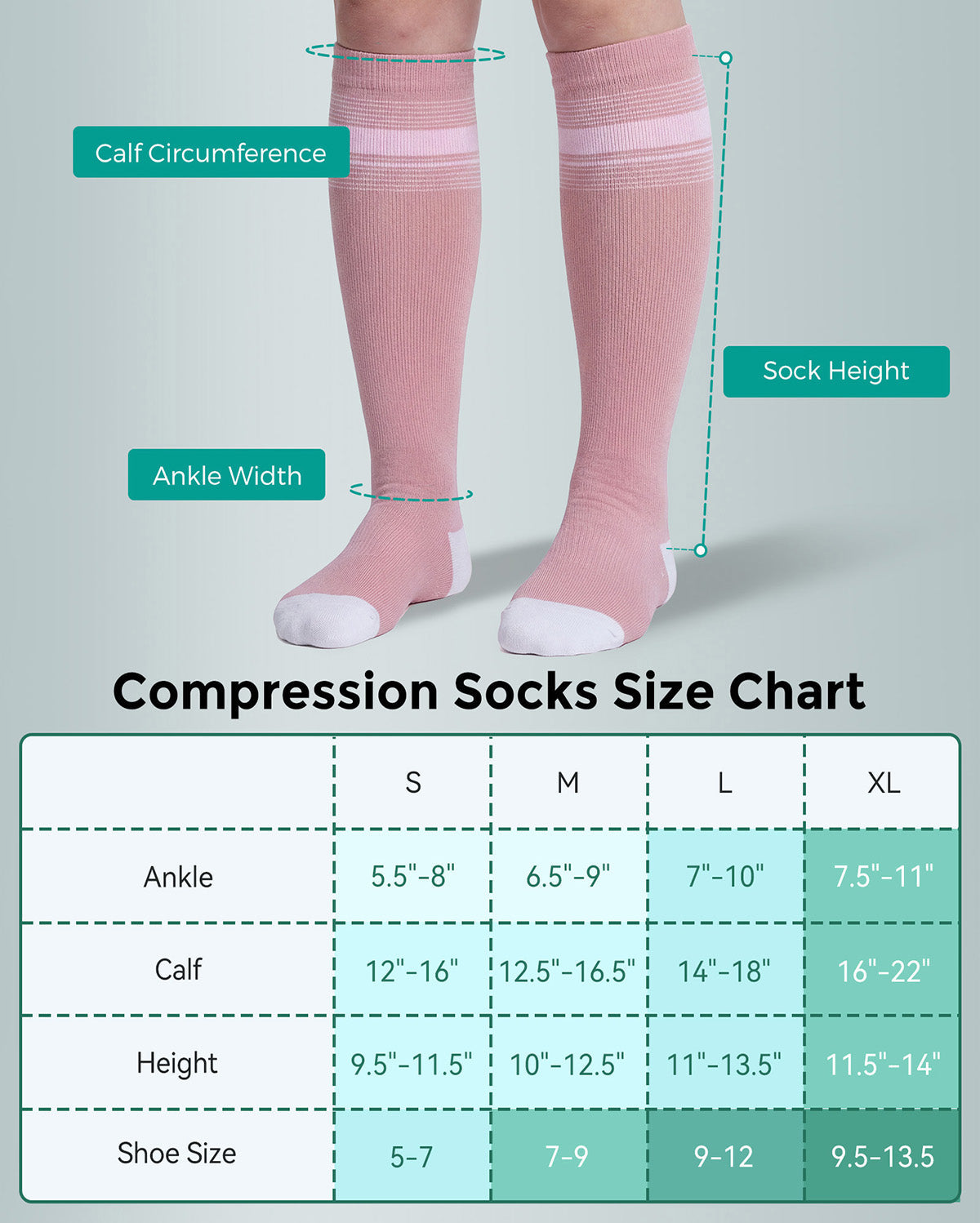Momcozy Medical Socks 20-30mmHg 2 Pairs