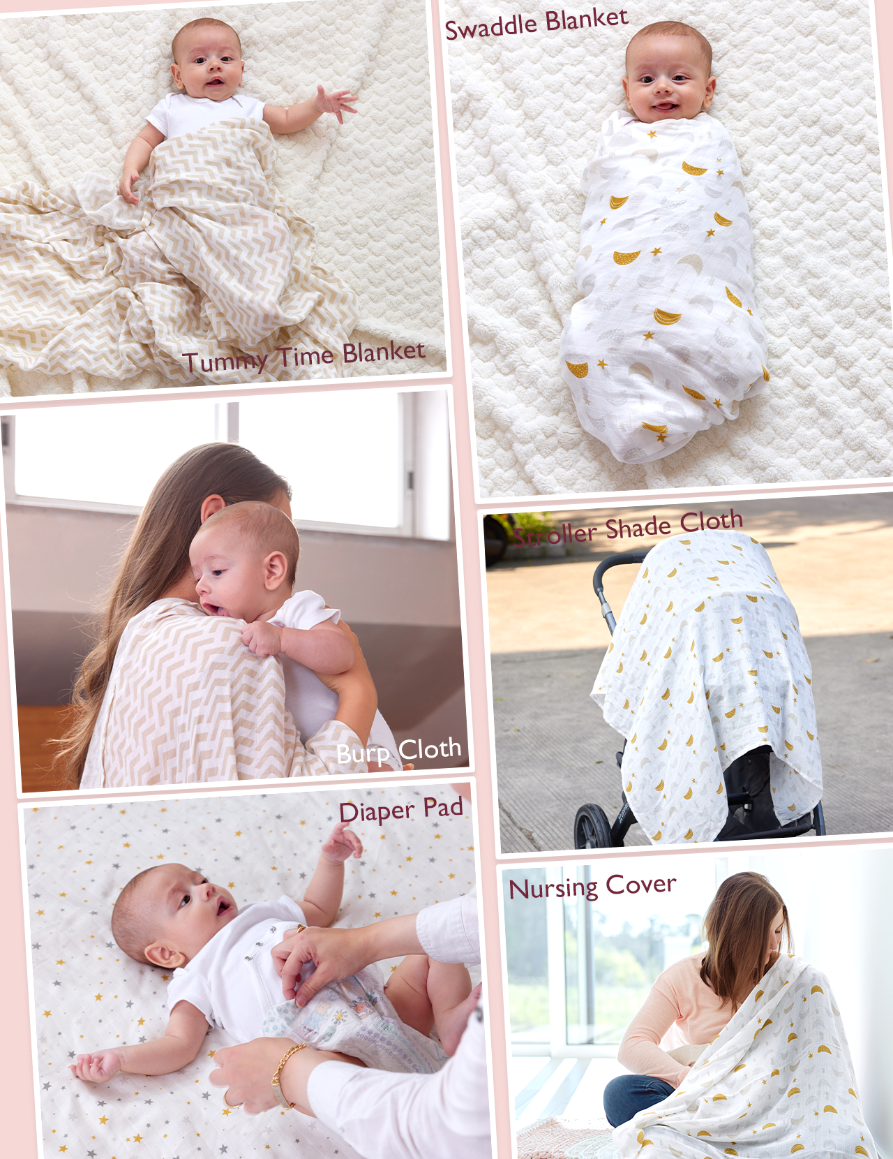 Momcozy Muslin Smouddle Baby Couvertures, 4 pack