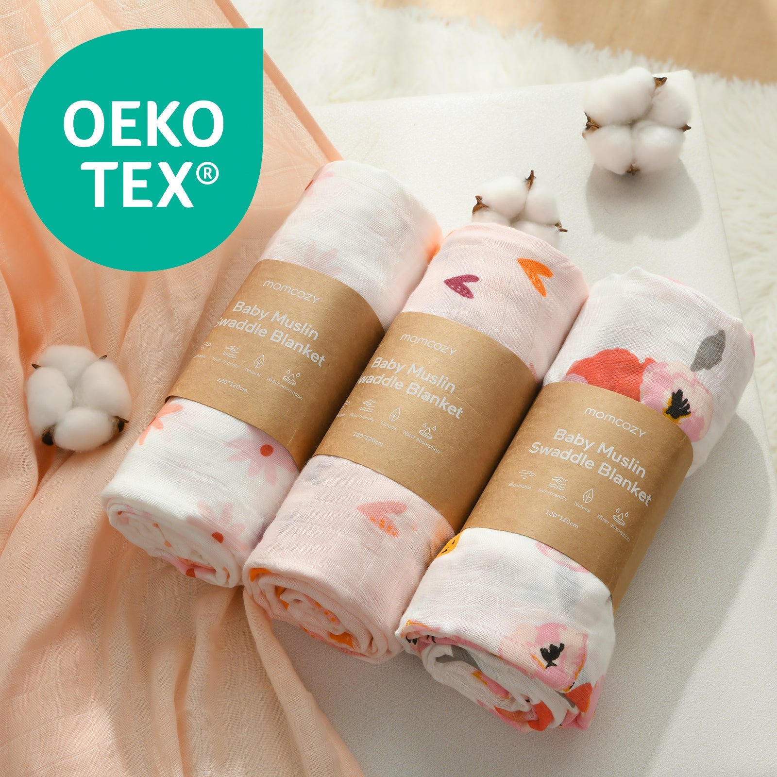 Momcozy Muslin Smouddle Baby Couvertures, 4 pack