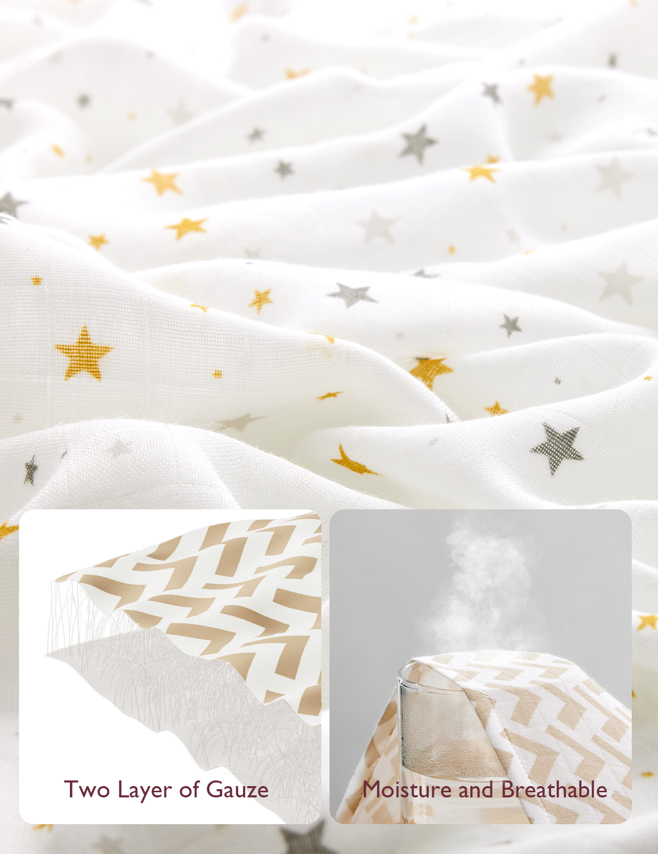Momcozy Muslin Smouddle Baby Couvertures, 4 pack