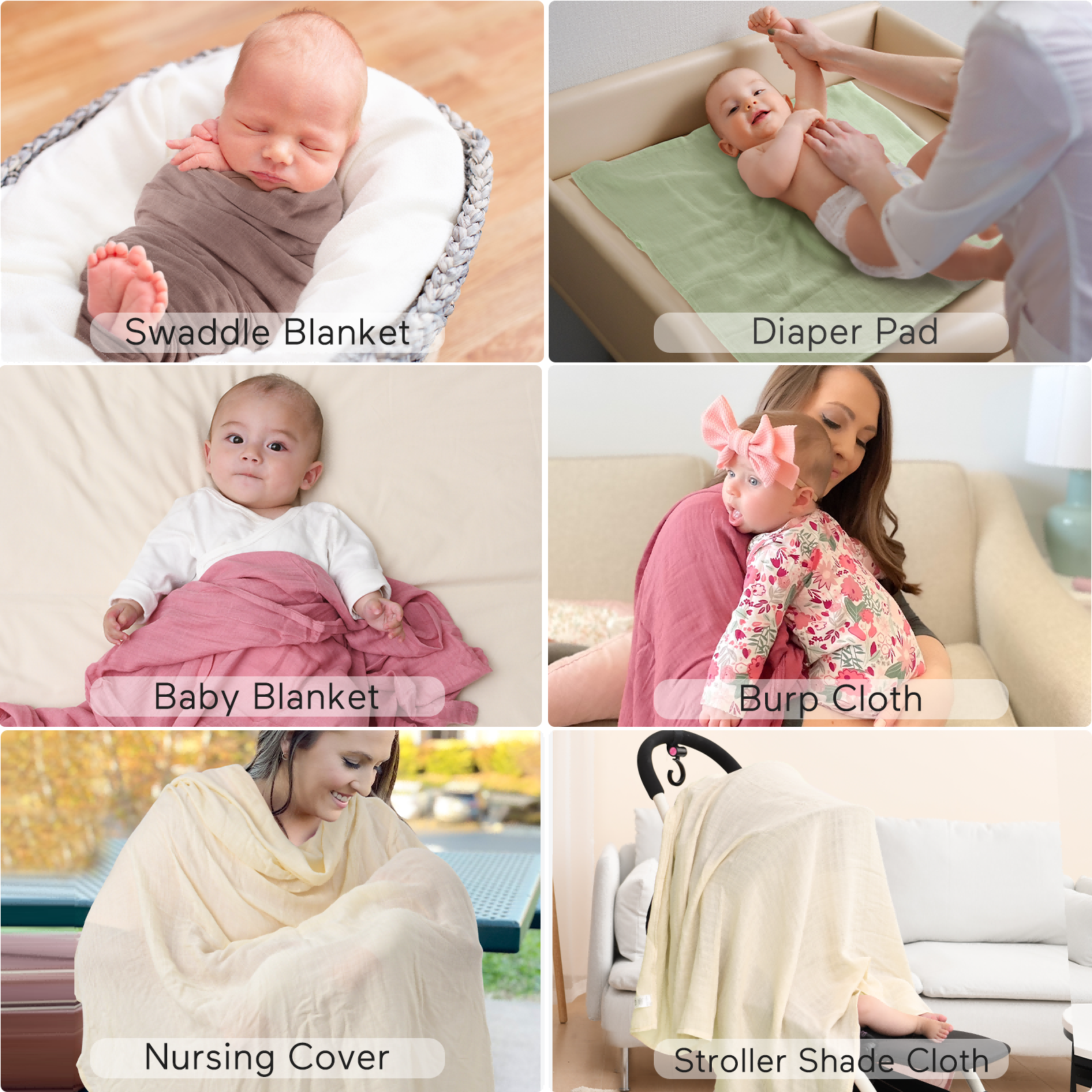 Momcozy Weichheit Swaddle Decken - Lila Blume (2 Pack)