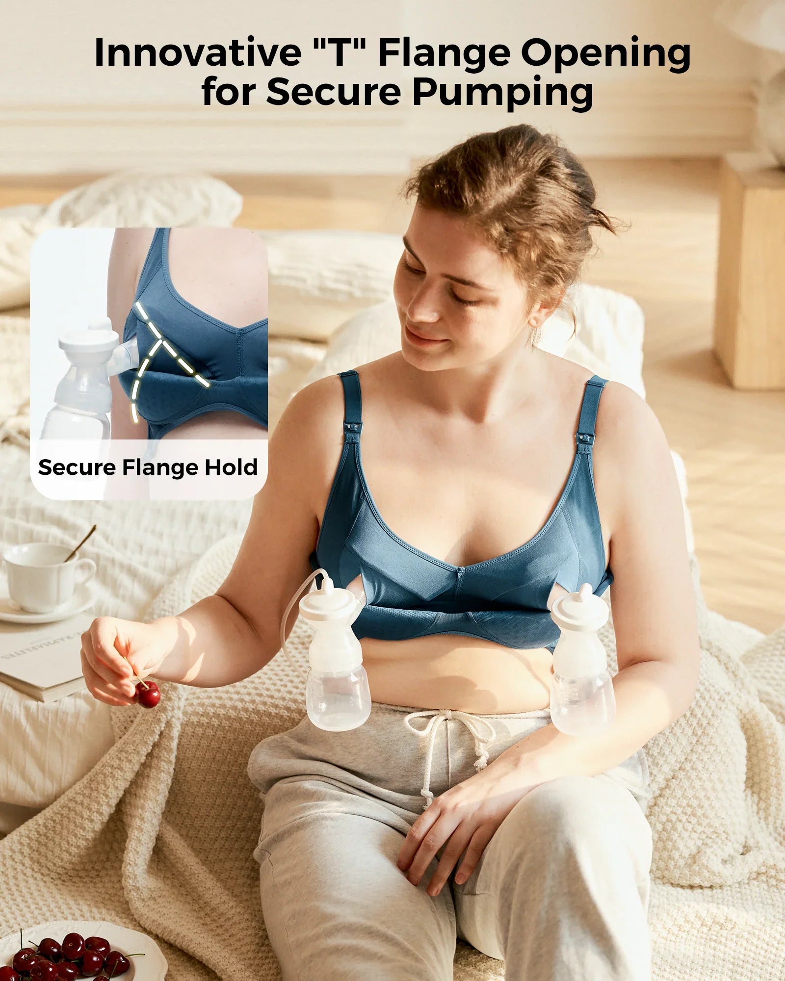 Soutien-gorge de tirage sans fil et sans coutures en tissu Tencel™ Momcozy