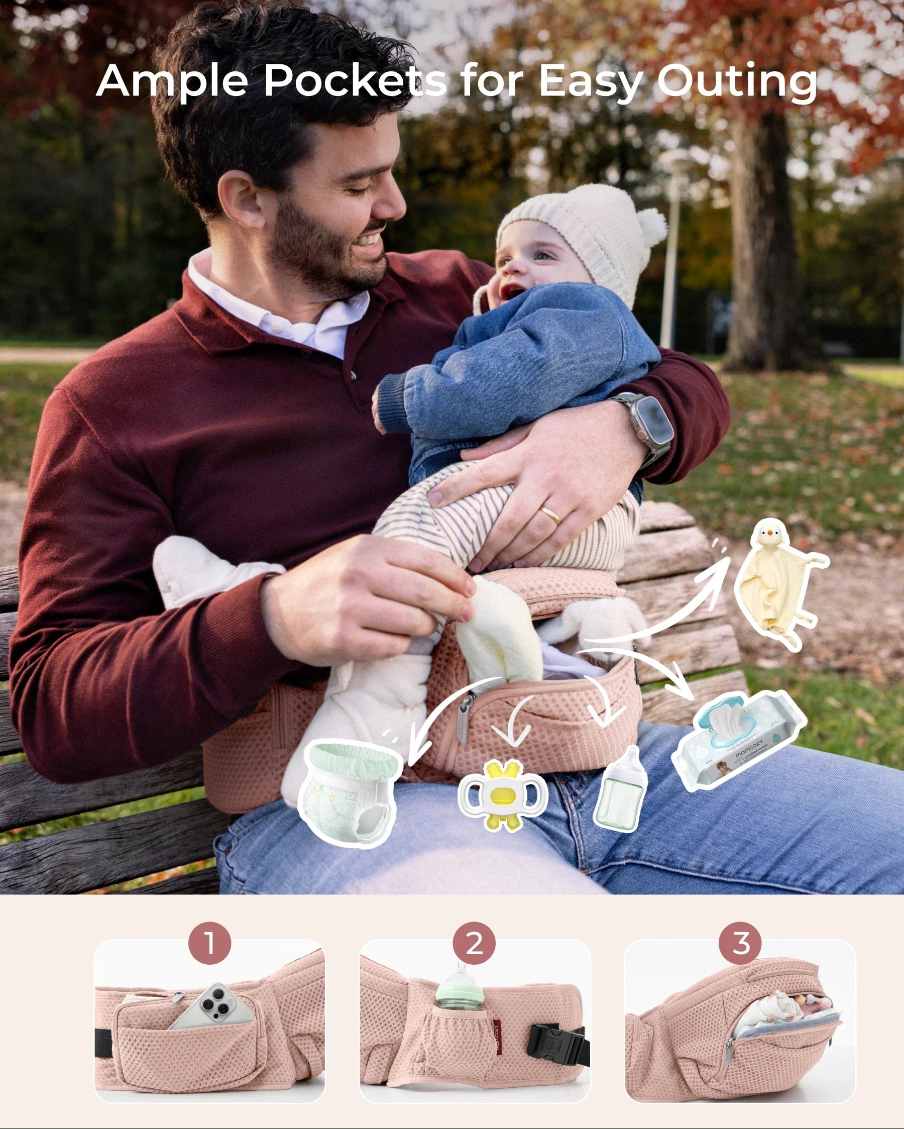 Momcozy 2-in-1 Nosidełko Biodrowe