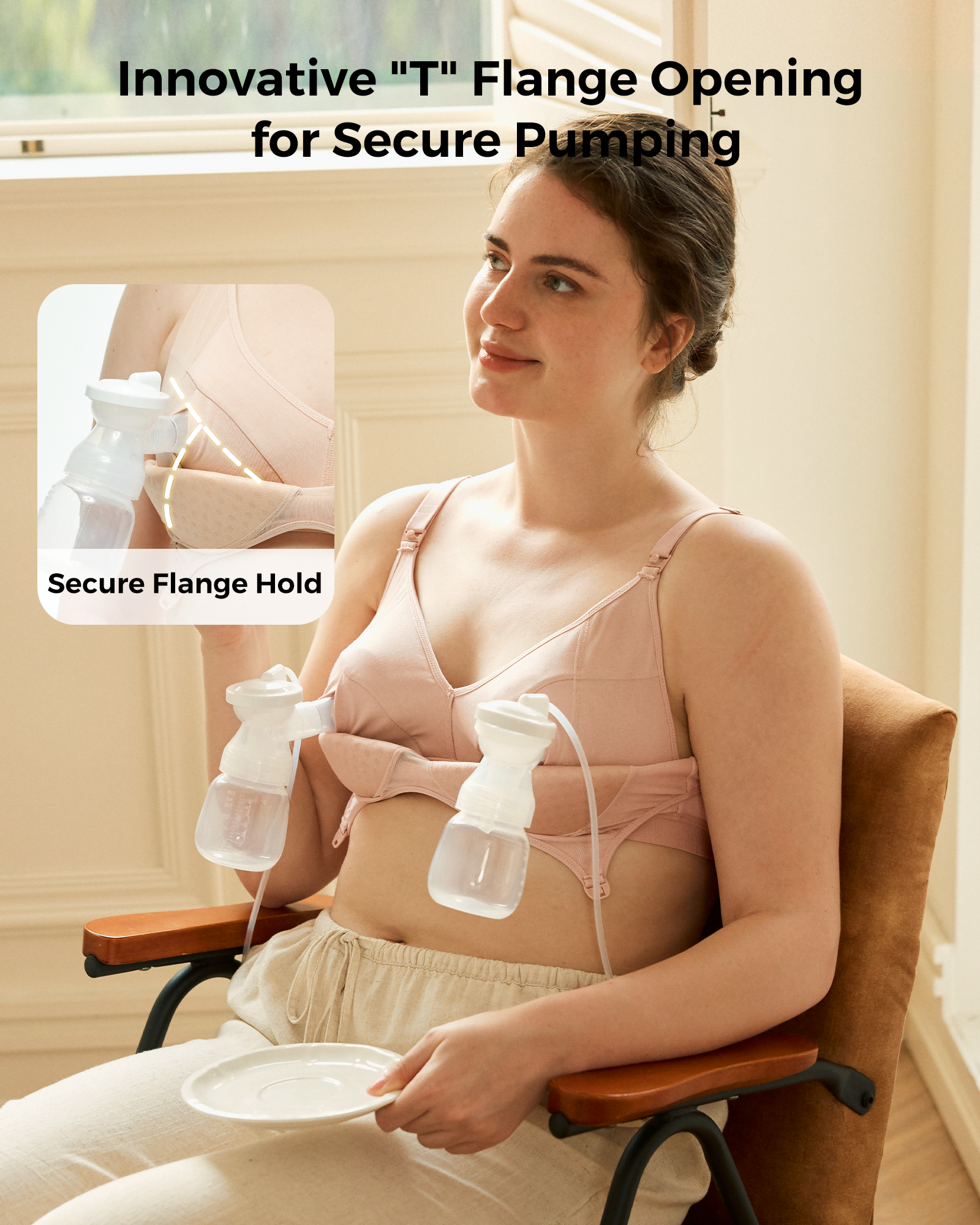 Soutien-gorge de tirage sans fil et sans coutures en tissu Tencel™ Momcozy