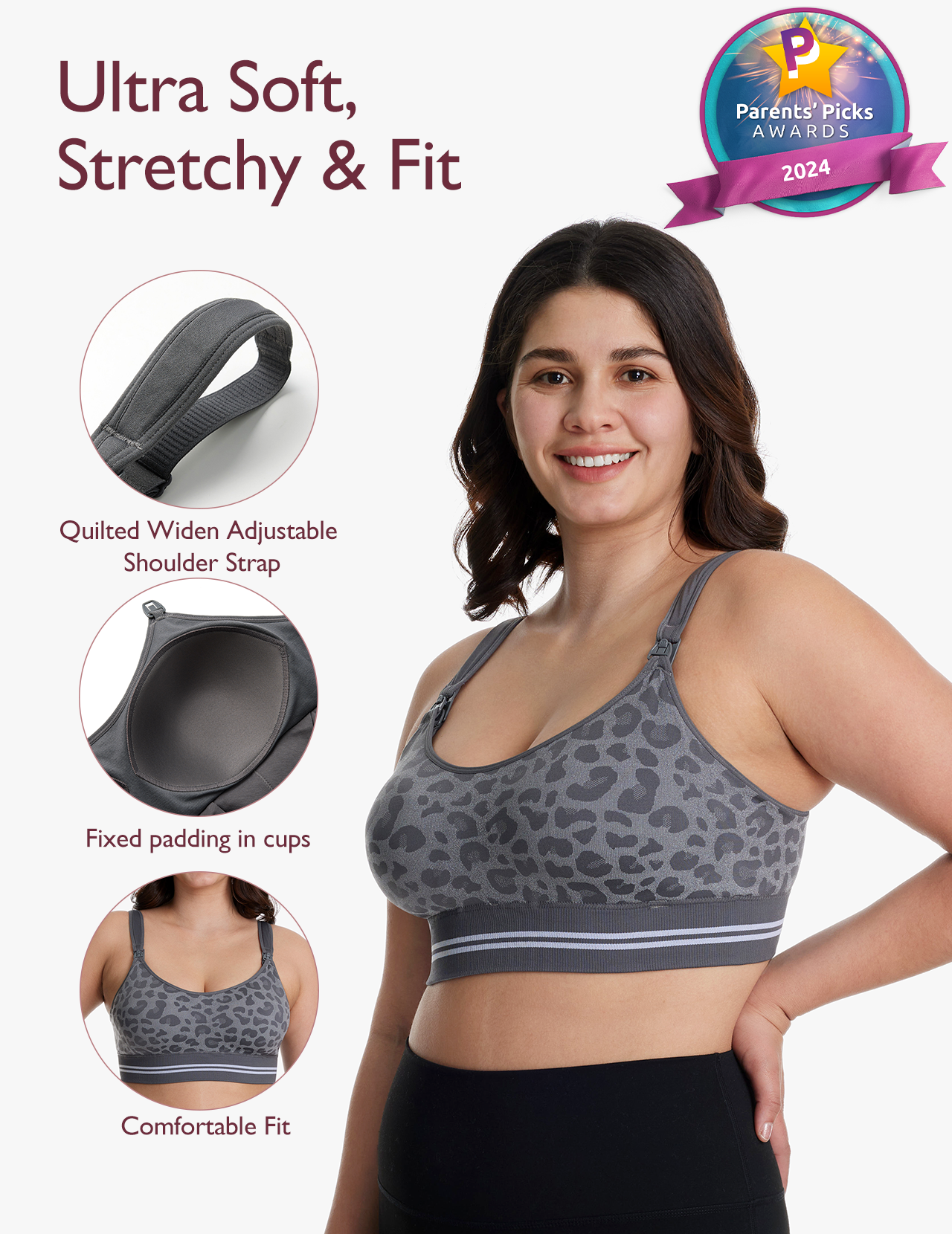 DEX - 4-in-1 Hands Free Seamless Stretch Fabric Pumping Bra