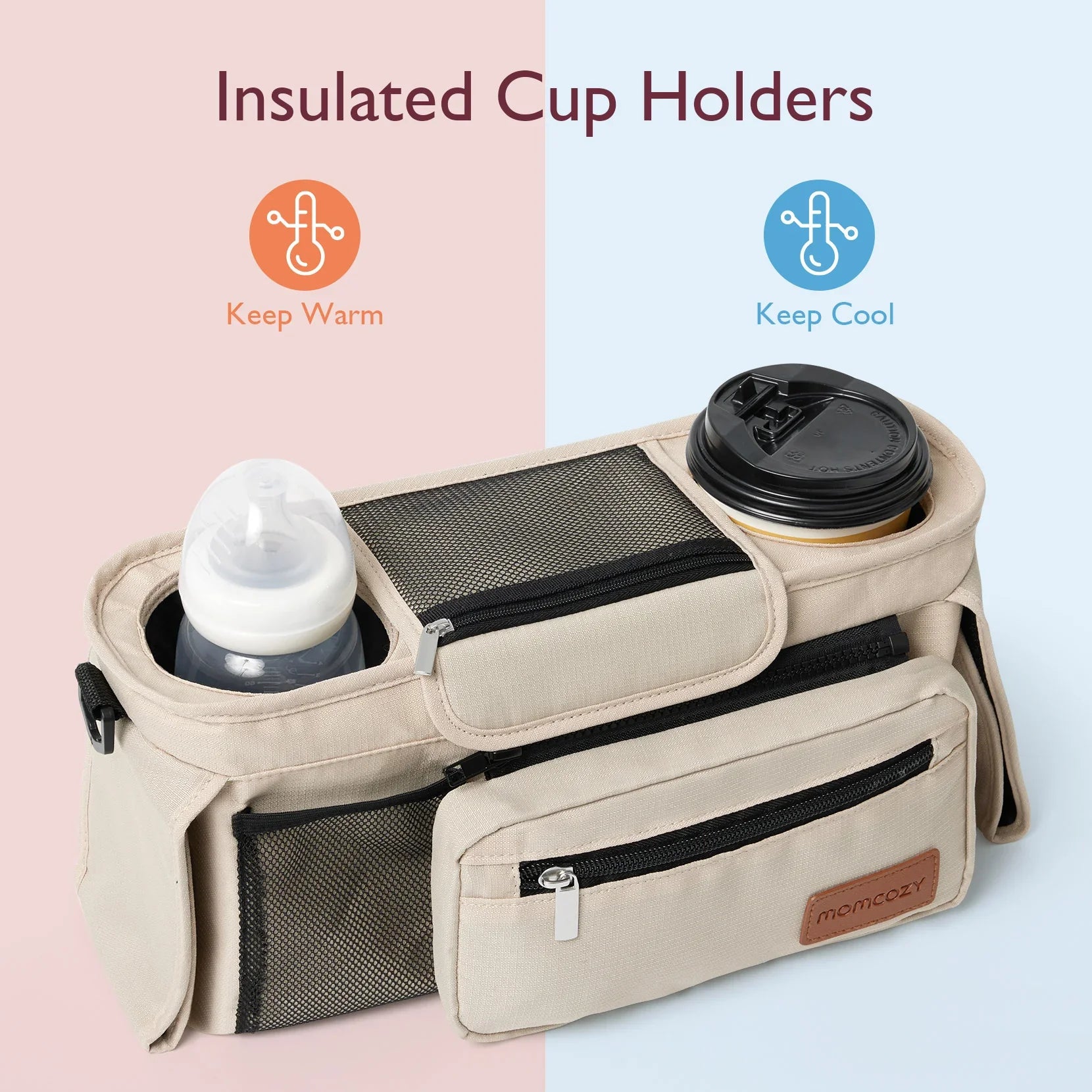 Momcozy Stroller Organizer - All-in-One Cup Holder & Pet Strollers