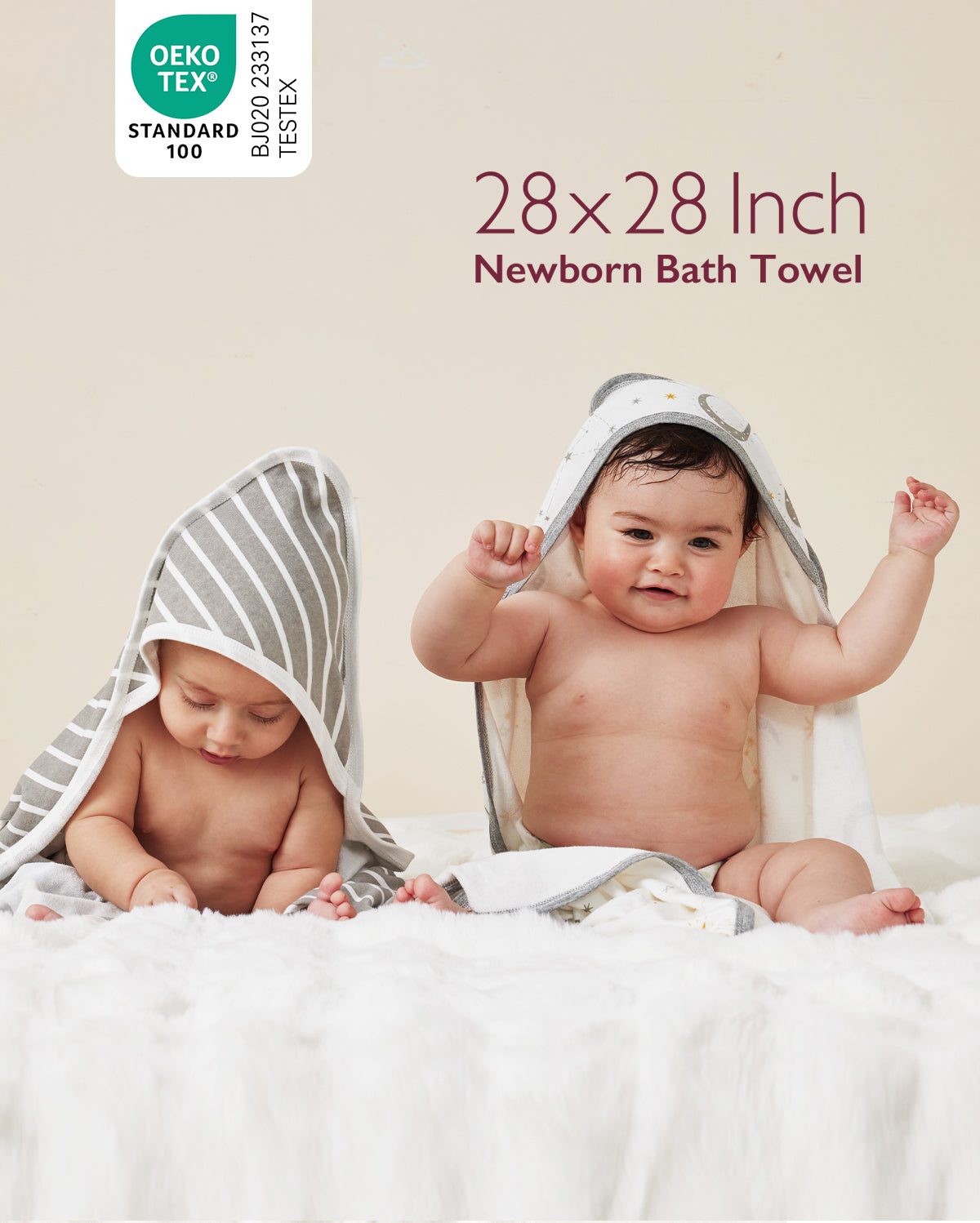 Momcozy Baby Hooded Towel - Starry Sky, 2-Pack