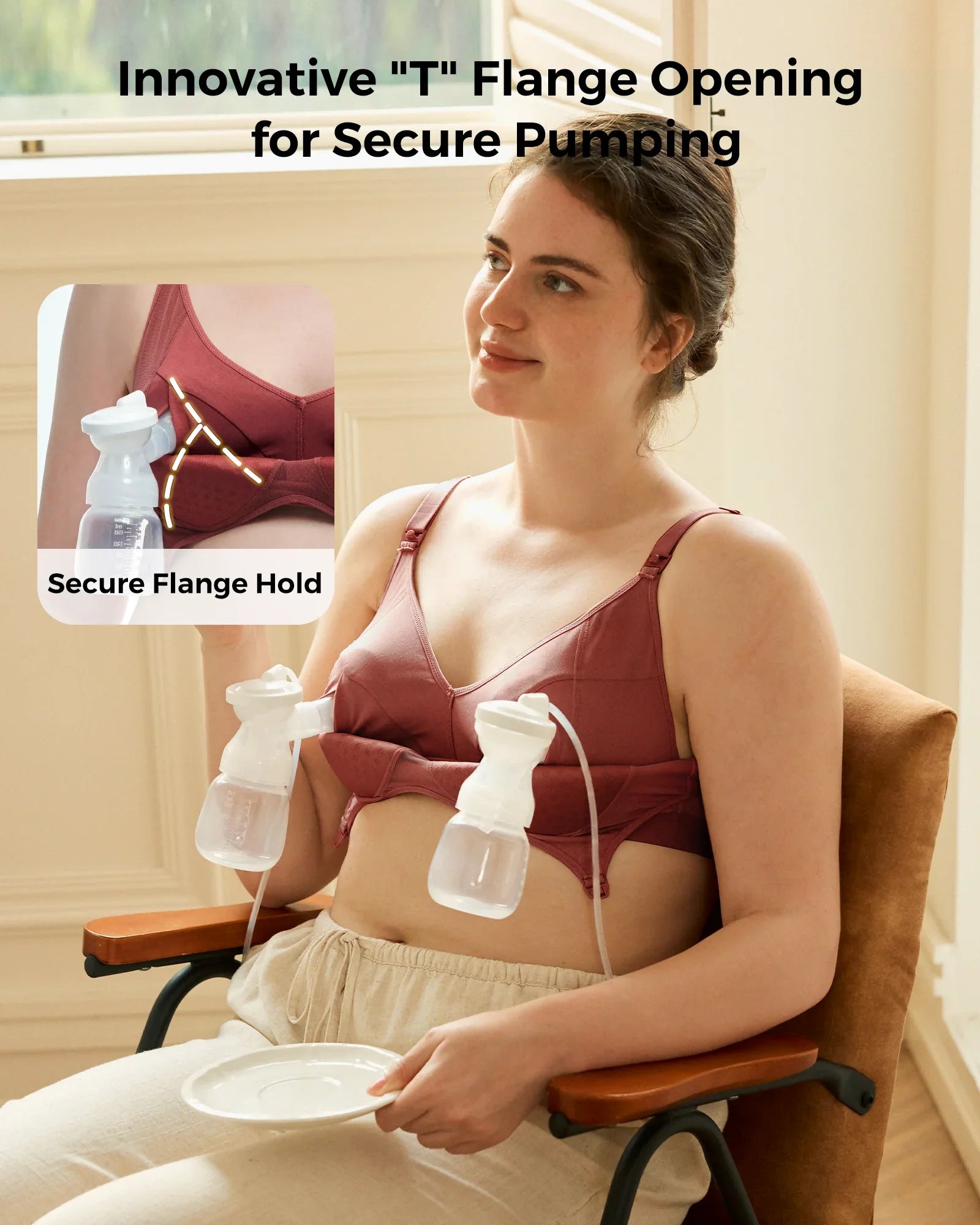 Soutien-gorge de tirage sans fil et sans coutures en tissu Tencel™ Momcozy