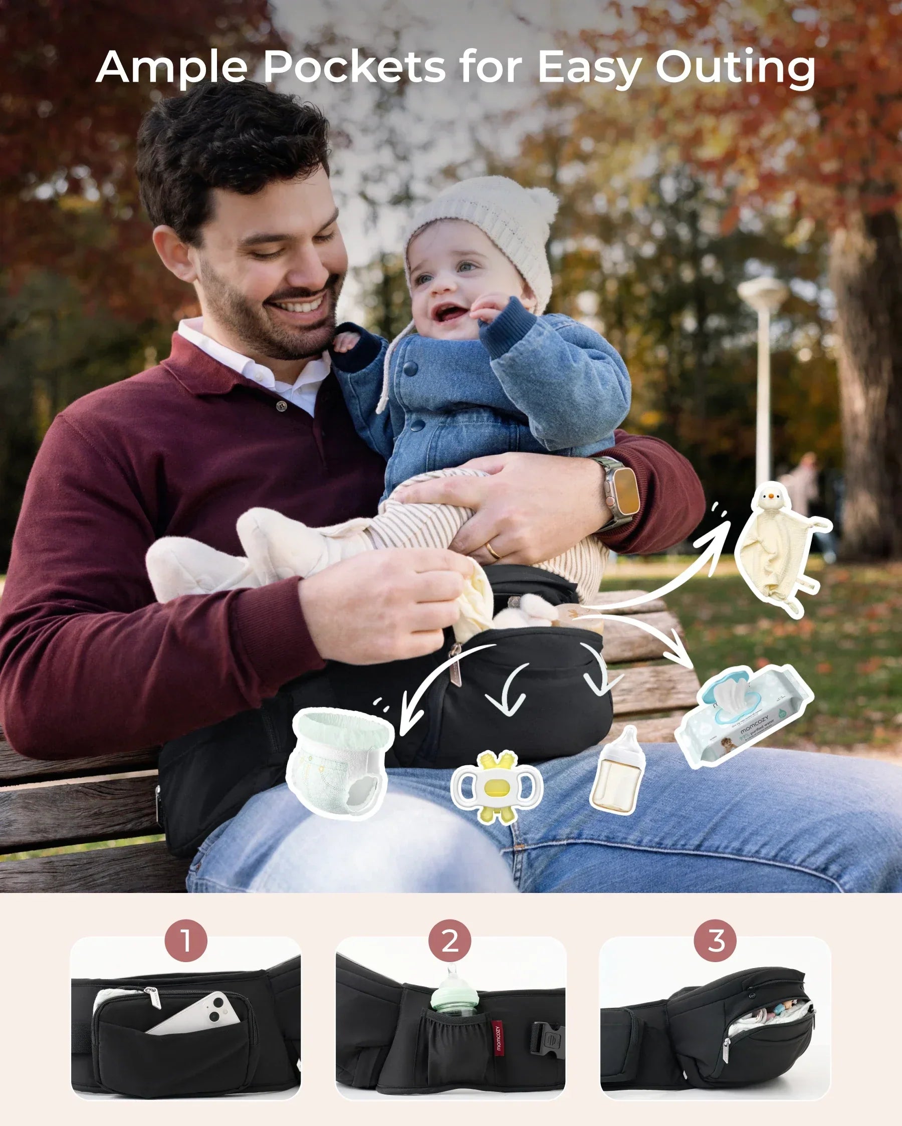 Momcozy 2-in-1 Nosidełko Biodrowe