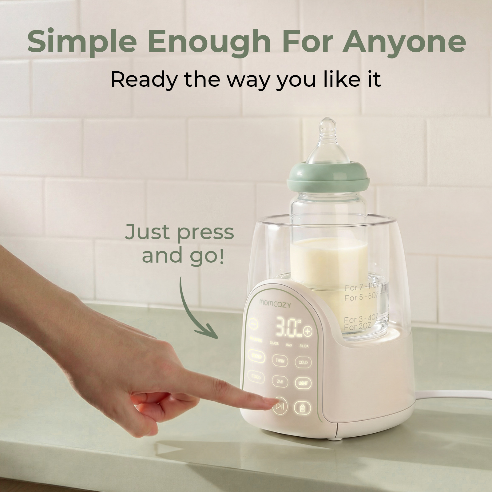 Momcozy Night Pro Baby Bottle Warmer - Night Feeding