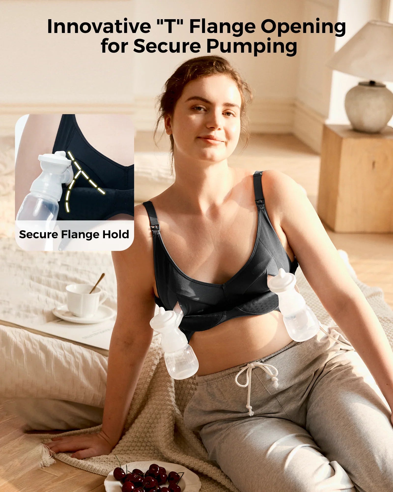 Soutien-gorge de tirage sans fil et sans coutures en tissu Tencel™ Momcozy