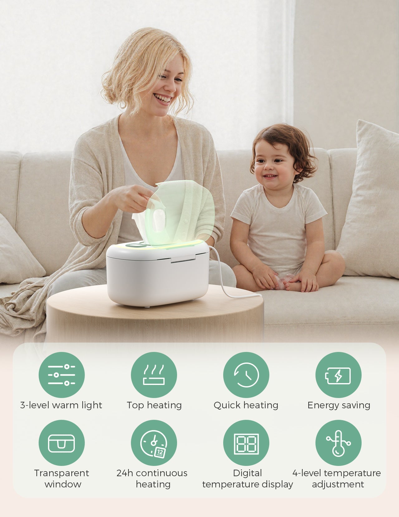 Mamazy großer Kapazität Baby Wischwärmwärmer