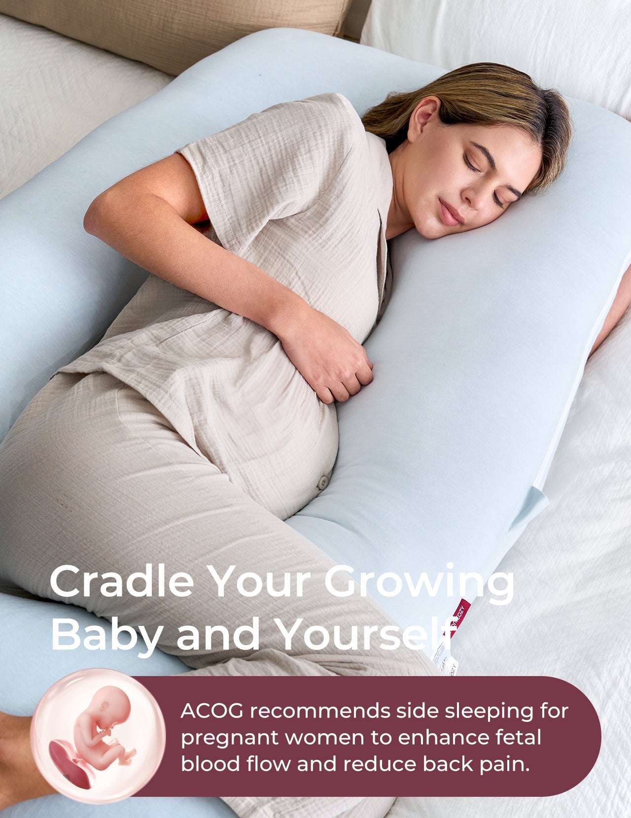 Huggable - Almohada Corporal de Maternidad en Forma de U
