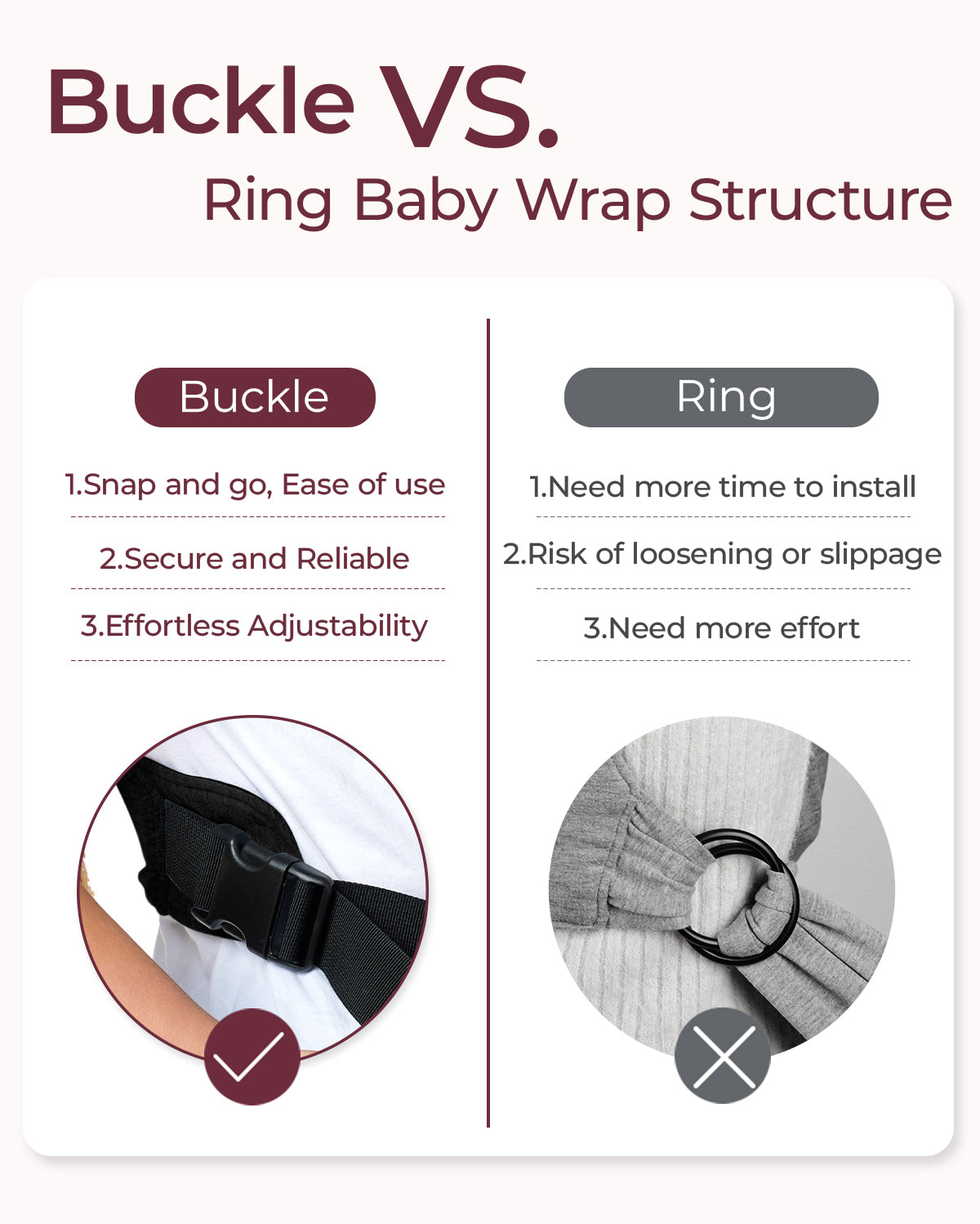 Fácil de llevar con las manos libres - Portabebés Wrap