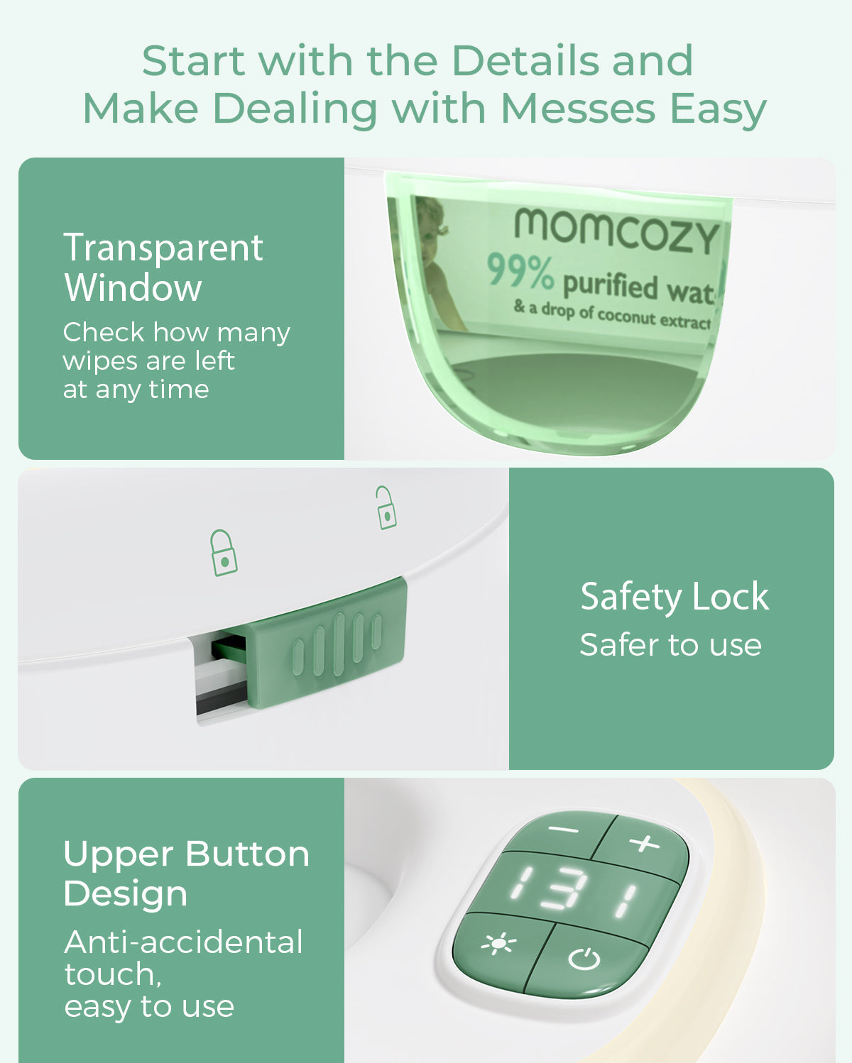 Chauffe-lingettes pour bébé grande capacité Momcozy