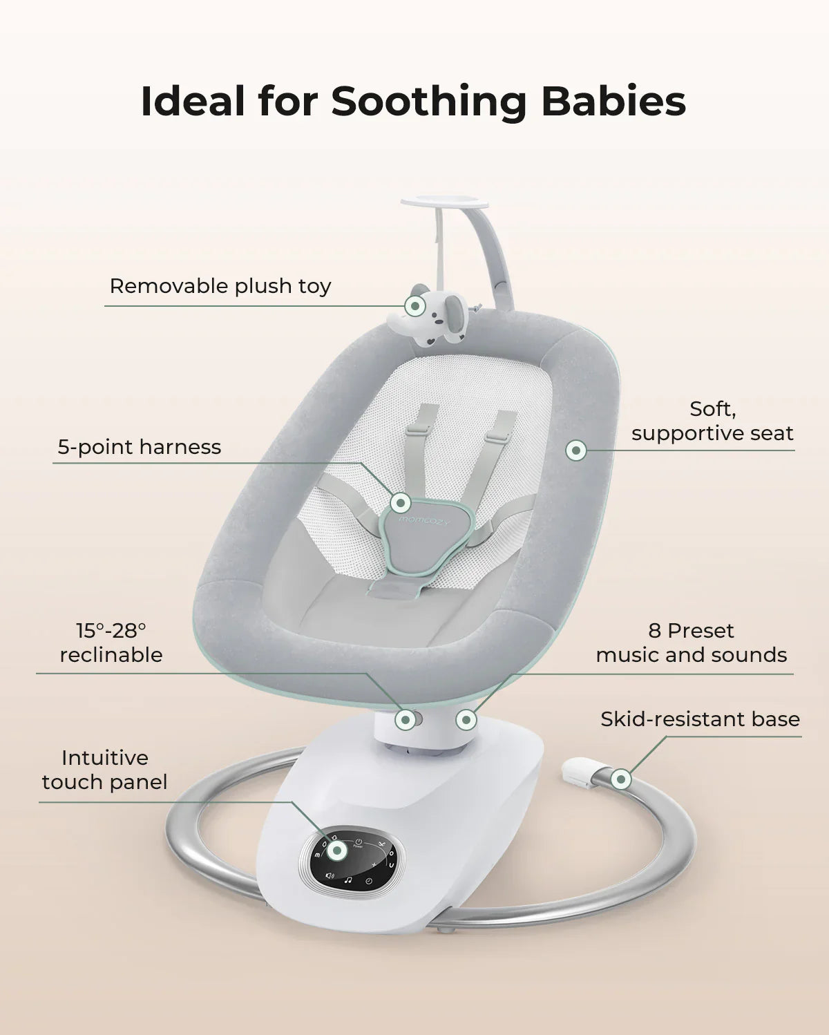 Momcozy CocoSway 3D-Motion Elektrische Babyschaukel