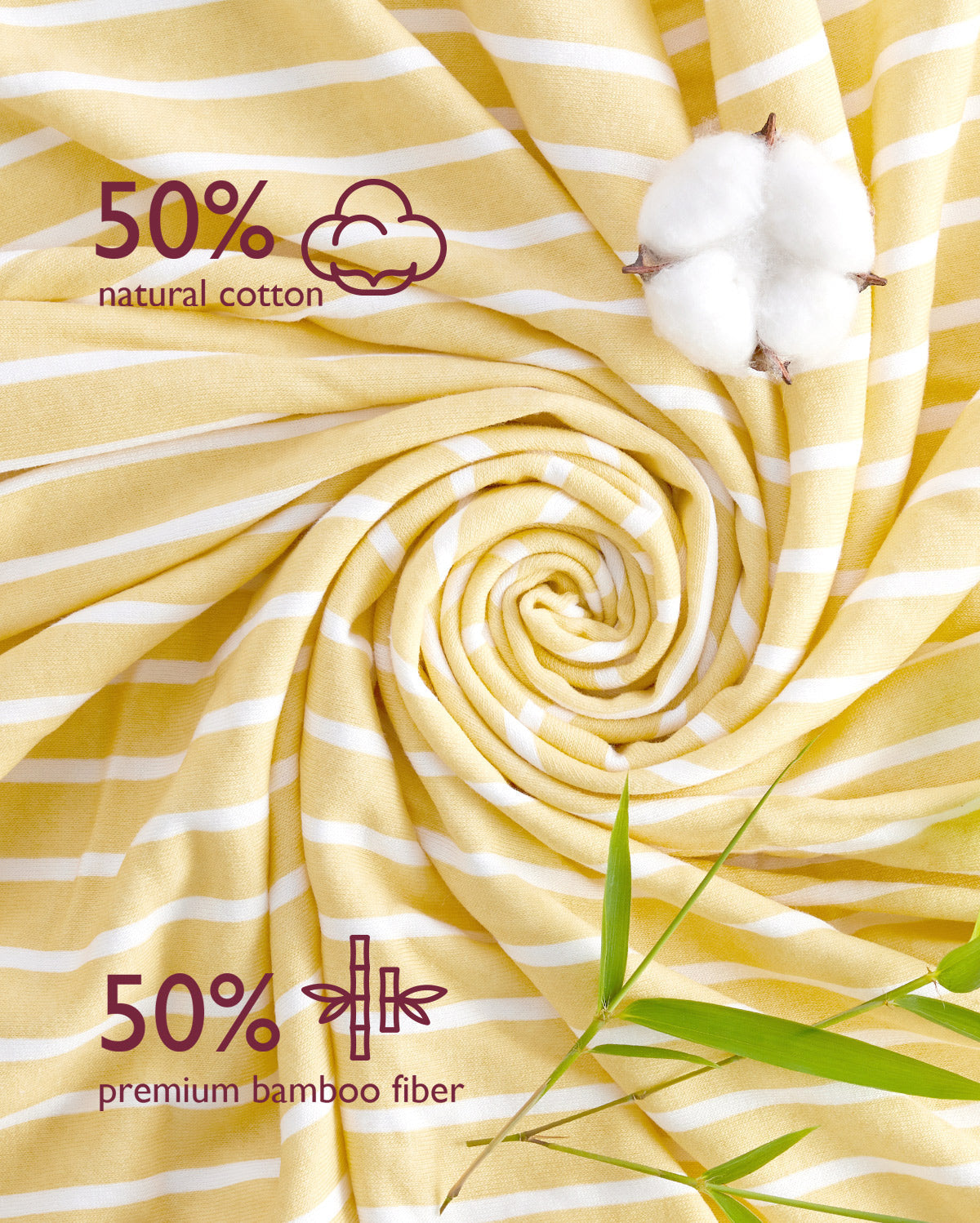 Lot de 2 serviettes à capuche pour bébé Momcozy – Motif Lemon Leaves