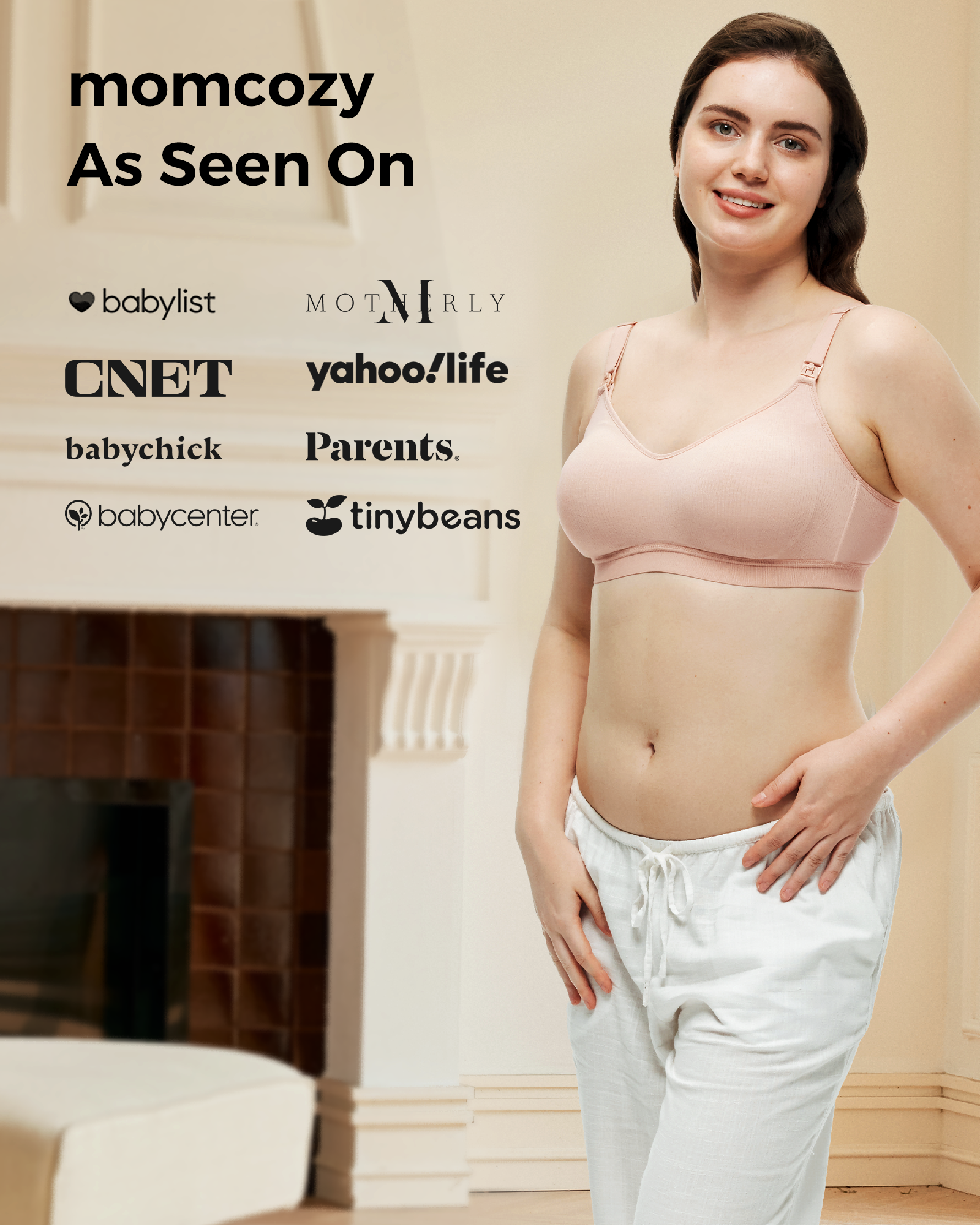 Soutien-gorge de tirage sans fil et sans coutures en tissu Tencel™ Momcozy