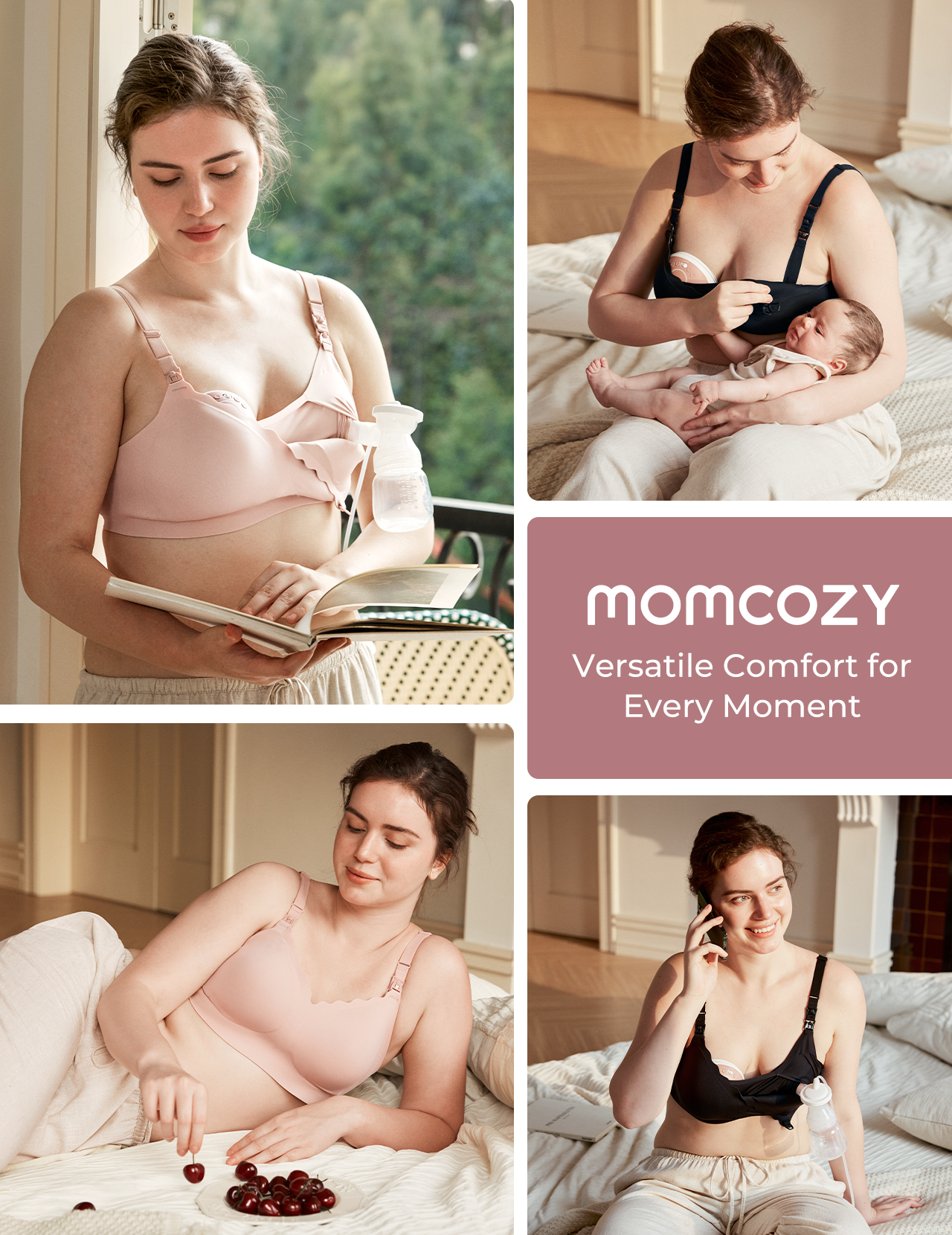 Momcozy Hands-Free Chłodzący Biustonosz do Karmienia i Odciągania Pokarmu