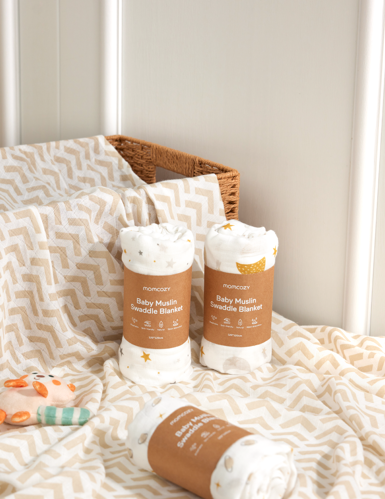 Momcozy Muslin Smouddle Baby Couvertures, 4 pack