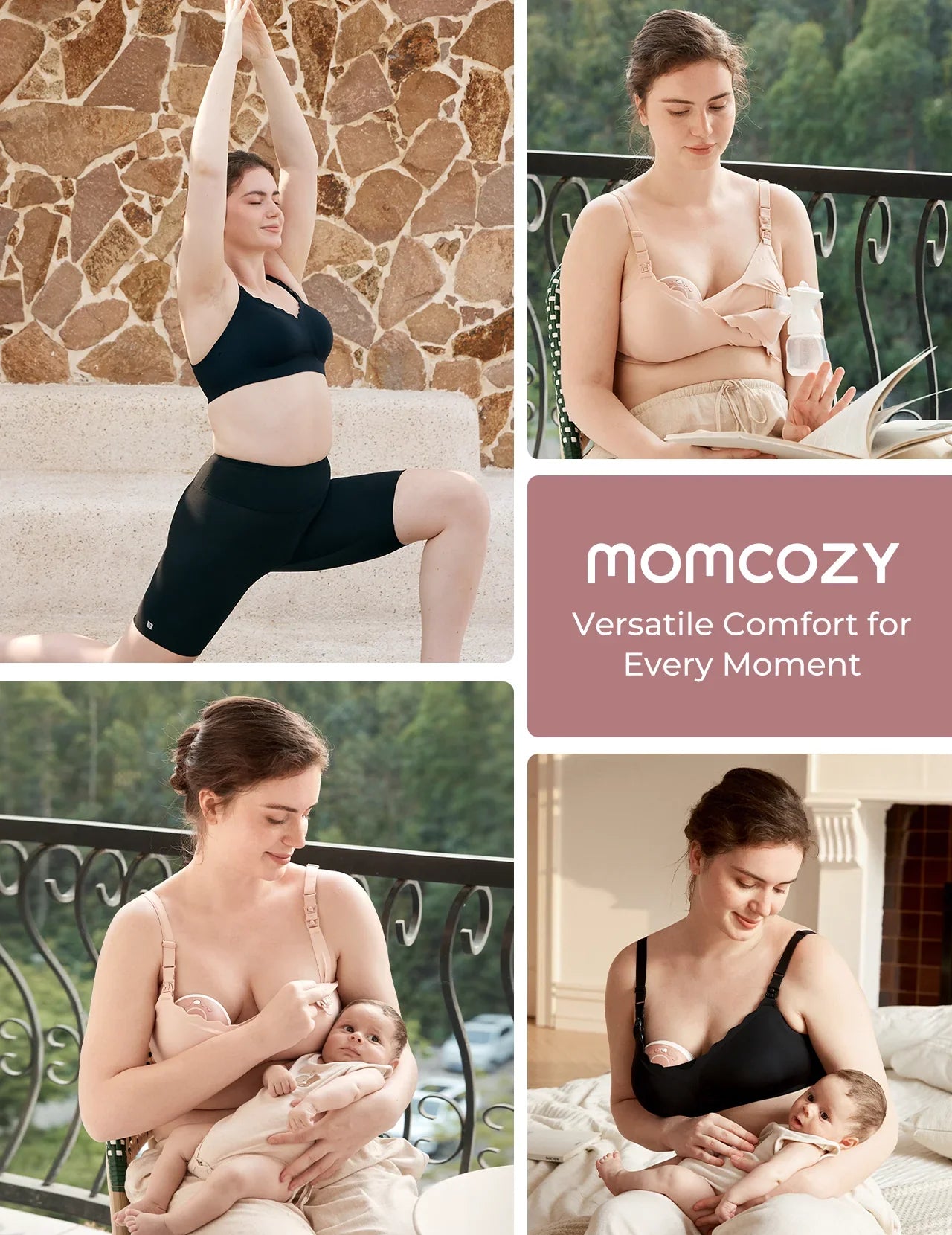 Momcozy Hands-Free Chłodzący Biustonosz do Karmienia i Odciągania Pokarmu