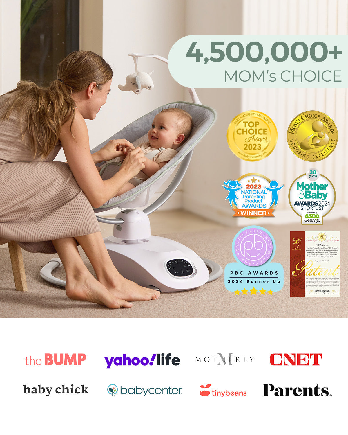 Momcozy CocoSway 3D-Motion Elektrische Babyschaukel