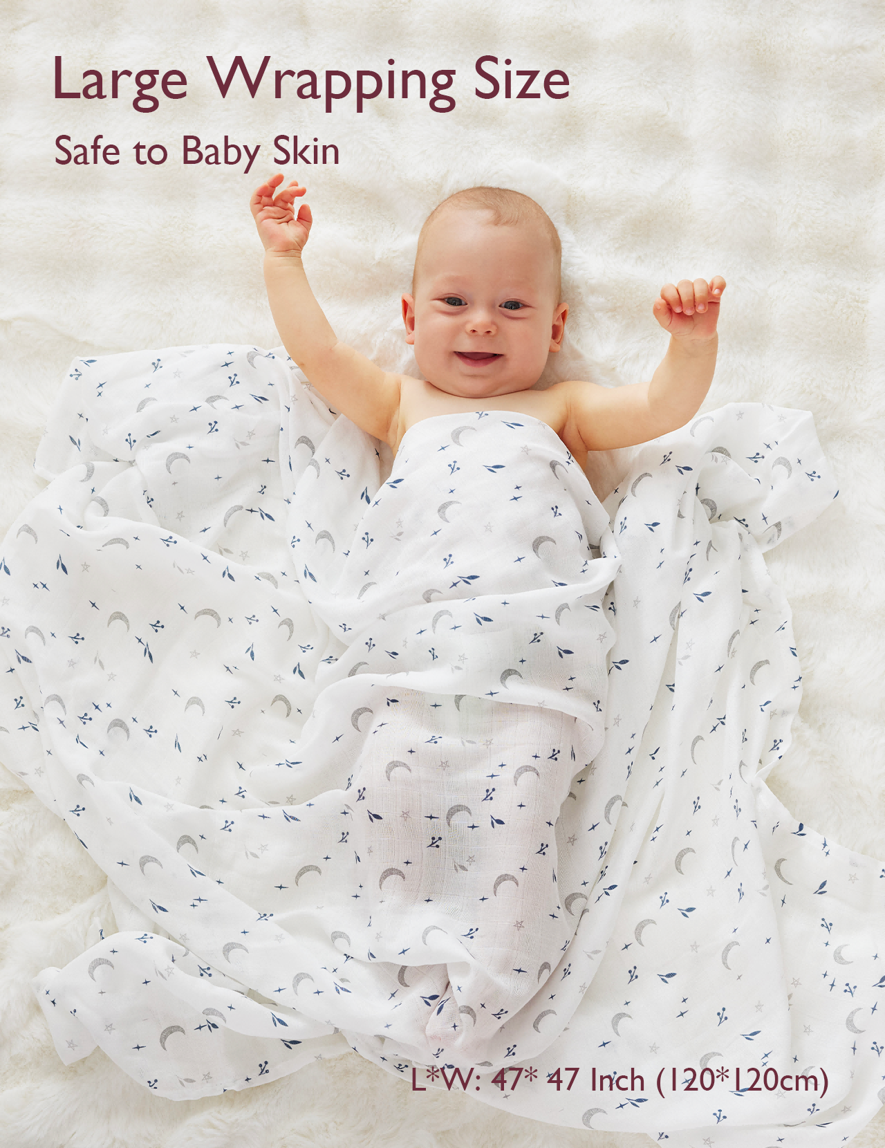 Momcozy Soiltness Smouddle Couvertures - Fleur violette (2 pack)
