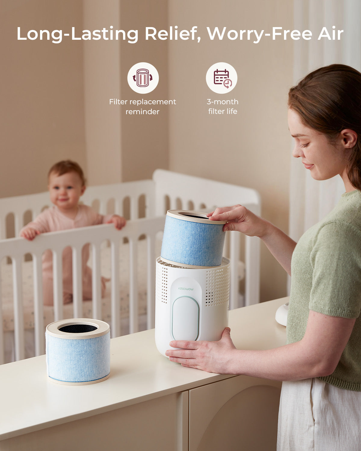 Momcozy CozyBreath Oczyszczacz Powietrza dla Niemowląt
