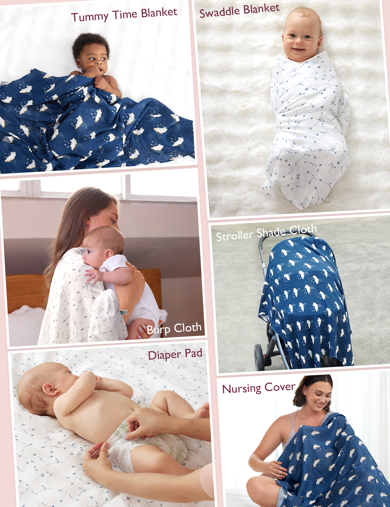 Momcozy Soiltness Smouddle Couvertures - Fleur violette (2 pack)