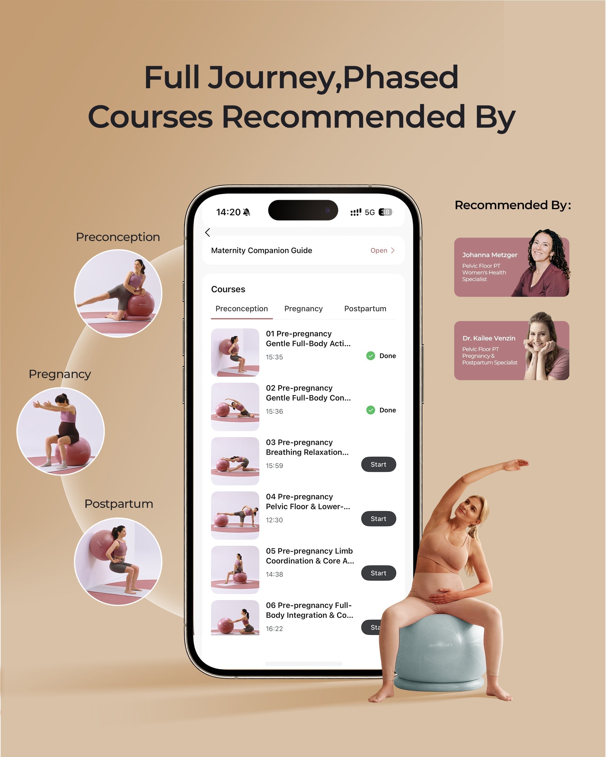 Momcozy BirthEase Pregnancy Ball Set—Maternity Exercise Ball