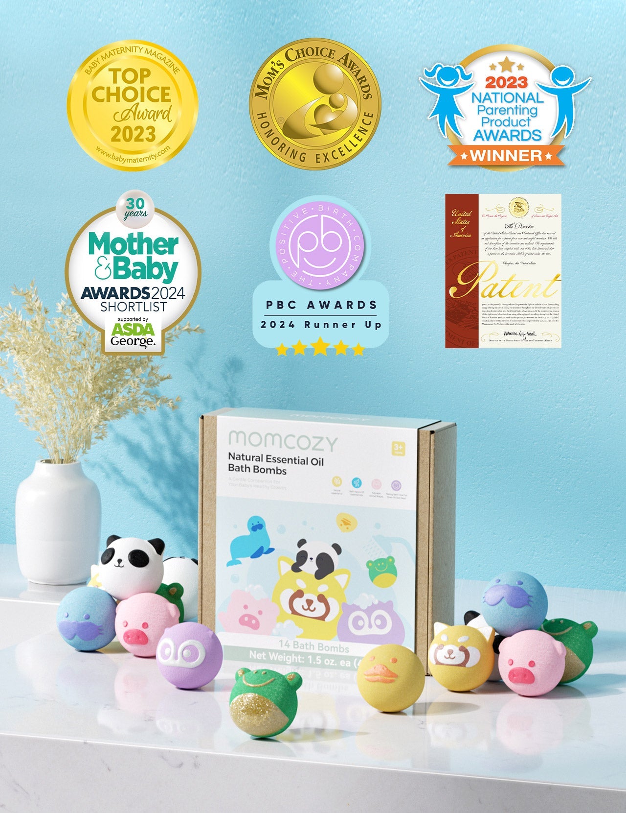 Ensemble cadeau de bombes de bain biologique avec 7 formes animales mignonnes （14 pc）