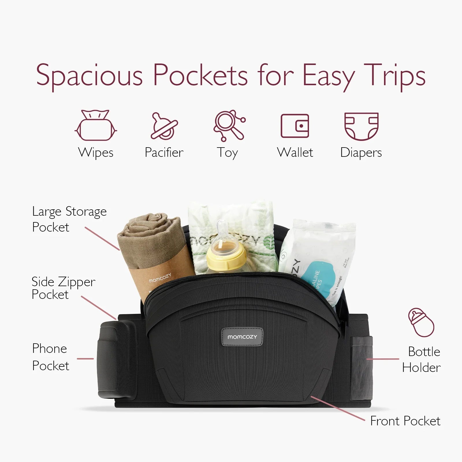 Porte-bébé Momcozy Wander360 à hanche