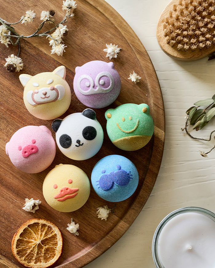 Ensemble cadeau de bombes de bain biologique avec 7 formes animales mignonnes （14 pc）