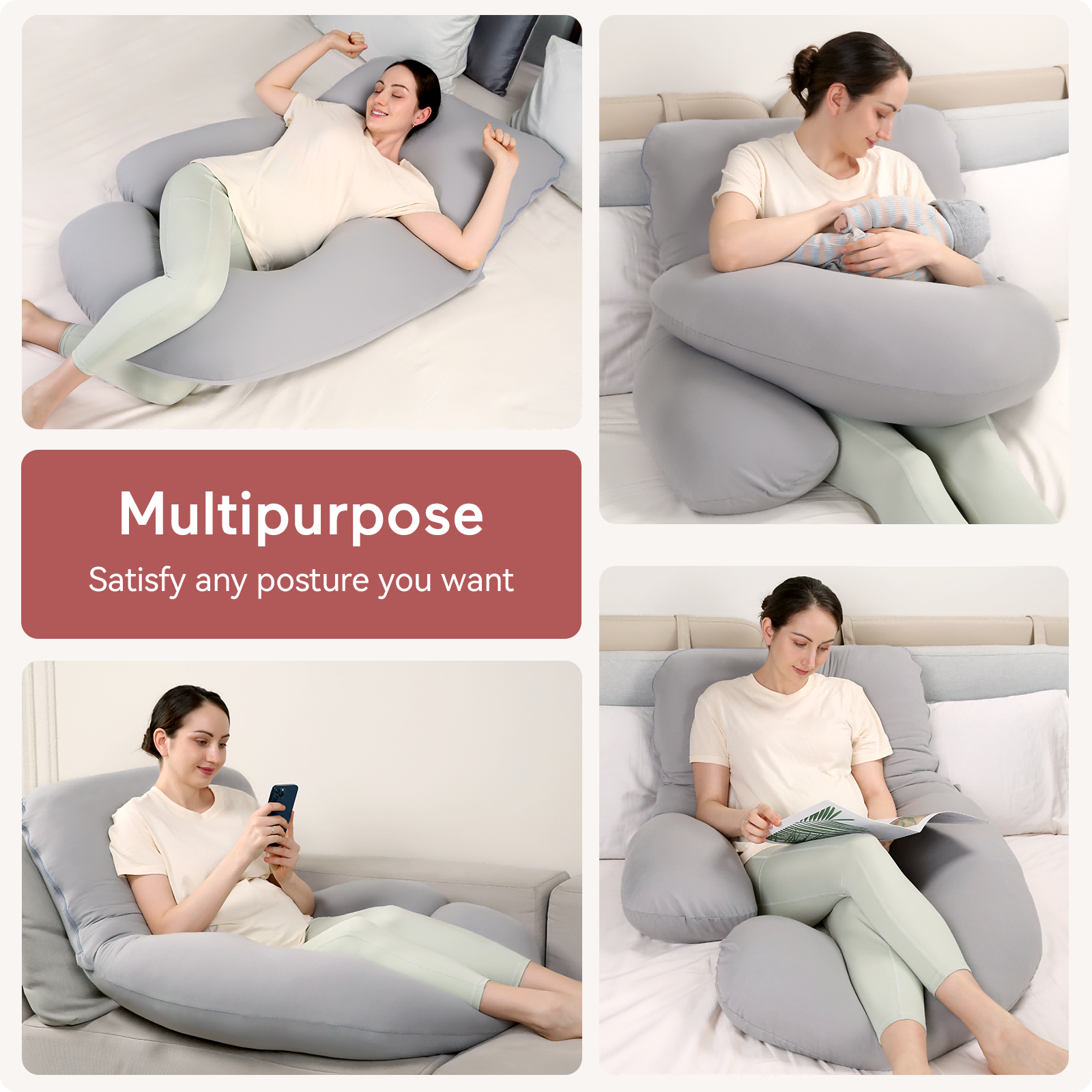 Huggable - Almohada Corporal de Maternidad en Forma de U