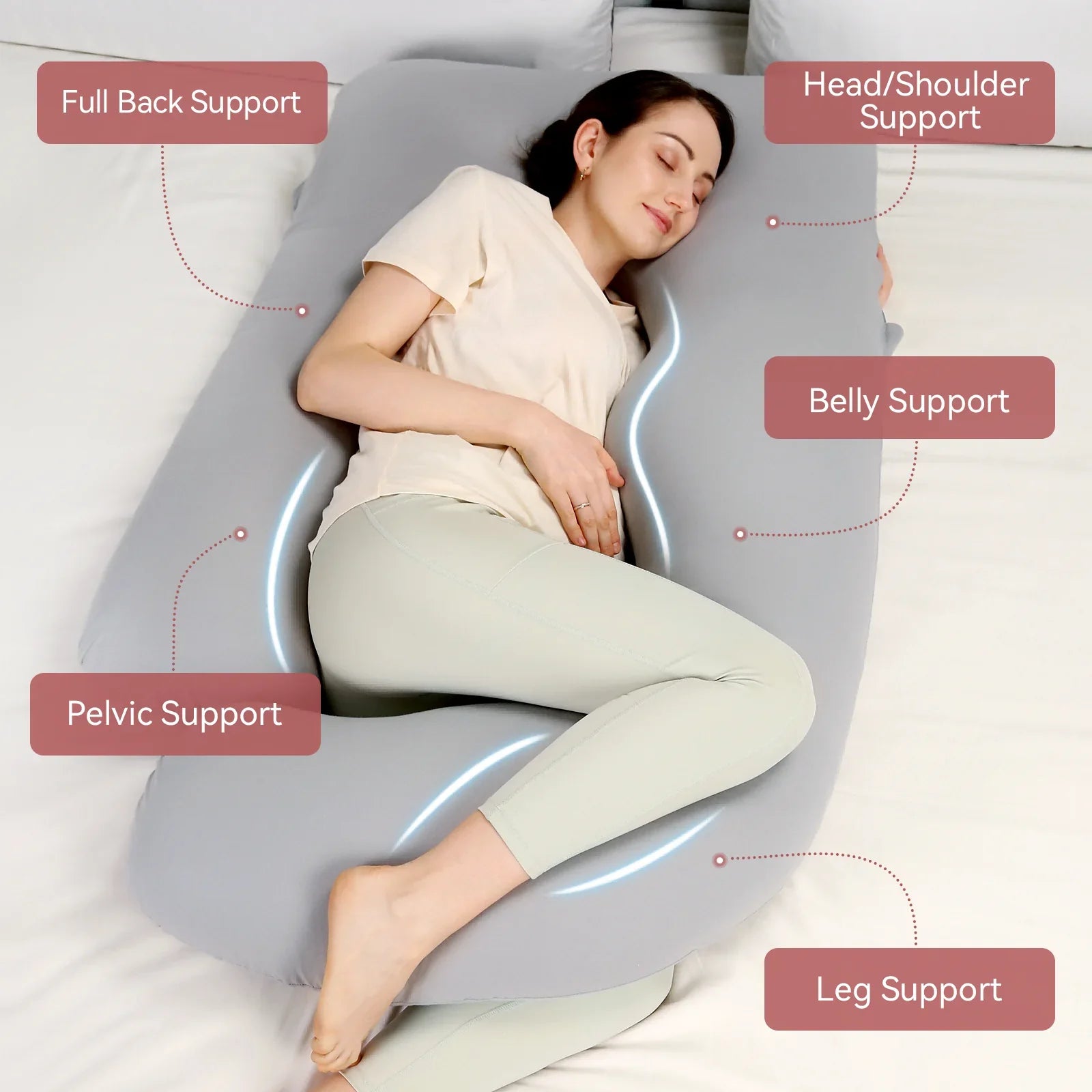 Huggable - Almohada Corporal de Maternidad en Forma de U