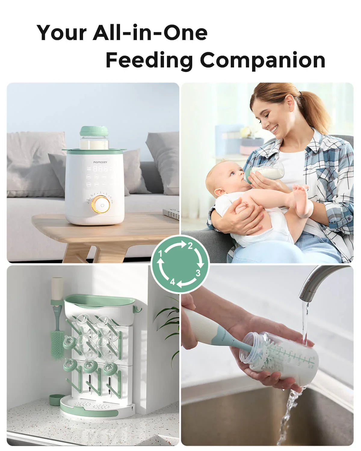 Natural Baby Bottle Compatible with Momcozy 22oz Cooler, 4PCS