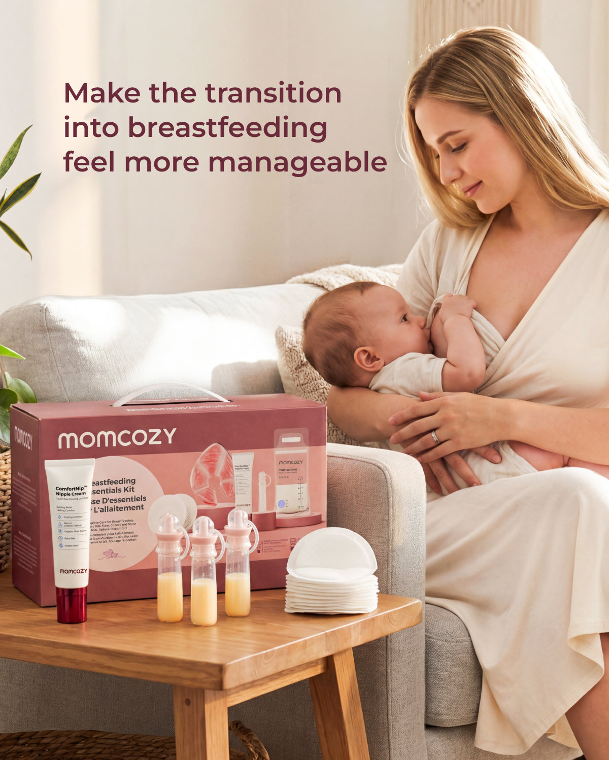 Momcozy Breastfeeding Essentials & Postpartum Kit (73 Pieces)