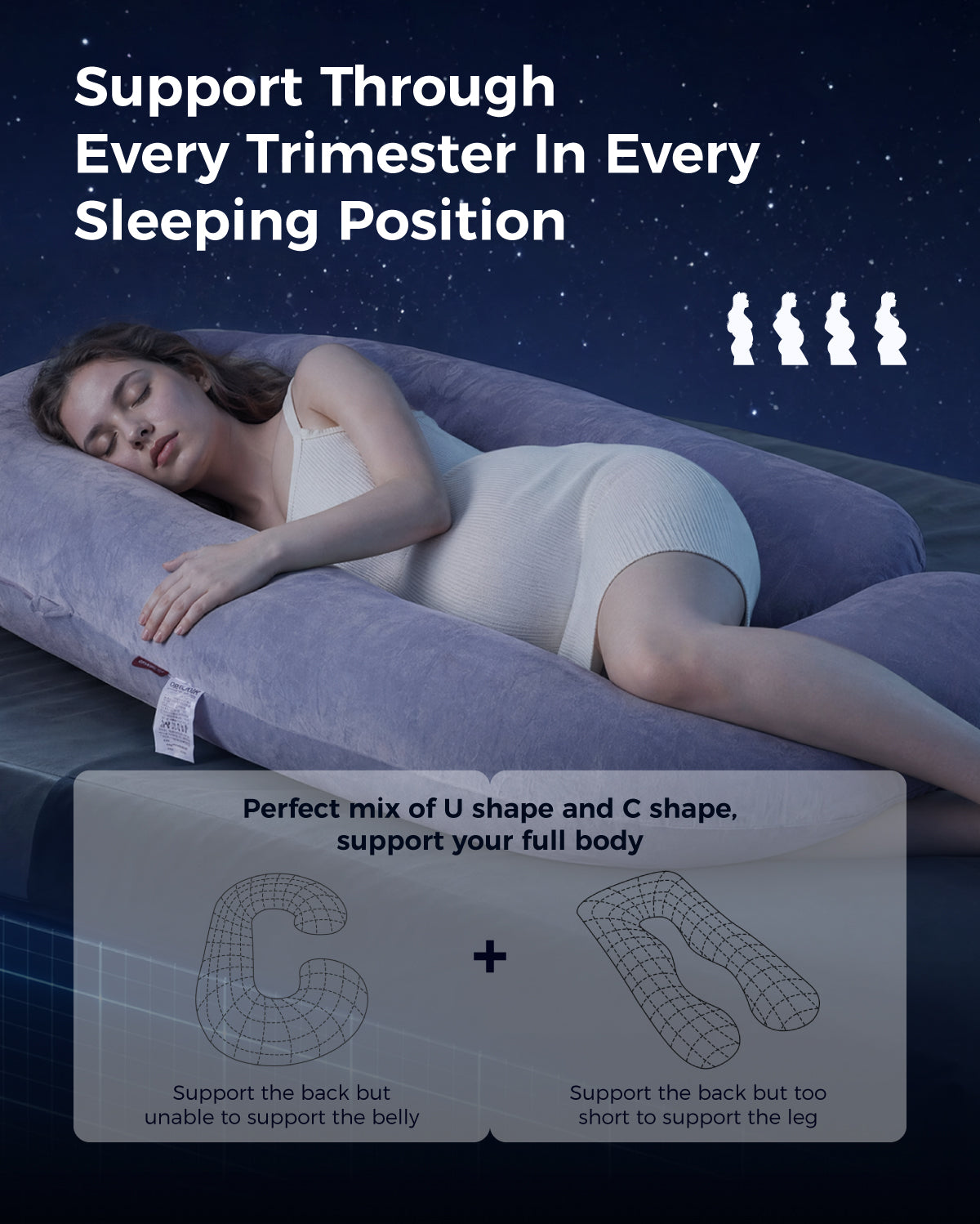 Huggable -  U Shaped Maternity Body Pillow