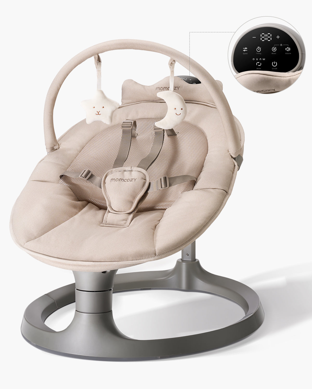 Columpio eléctrico para bebés 2 en 1 de Momcozy