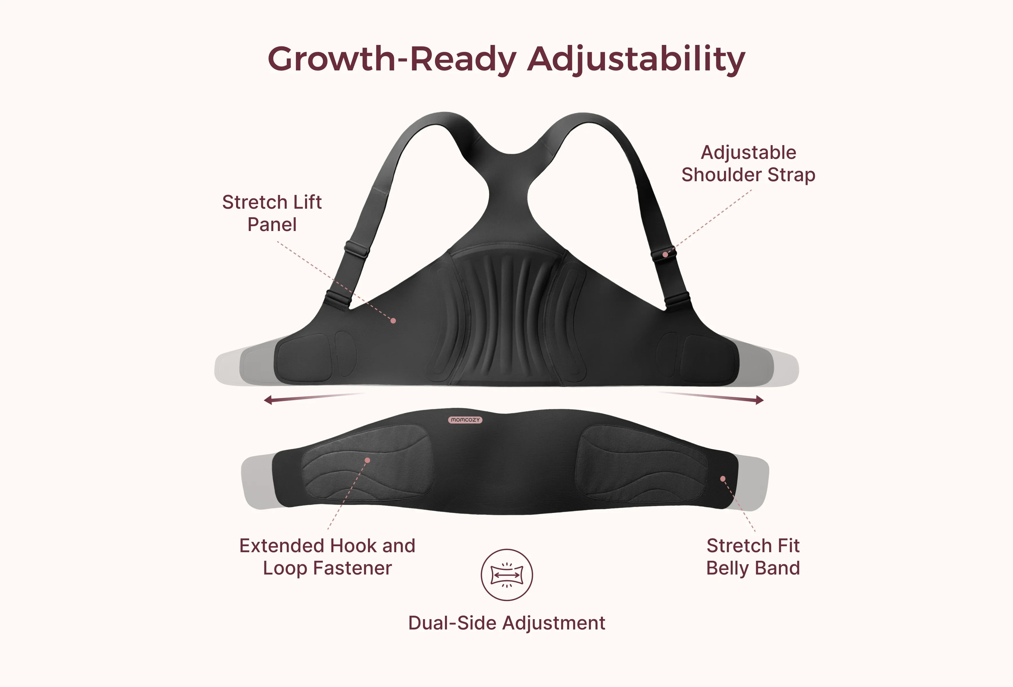 Go As You Grow™ Maternity Belly Band - Black