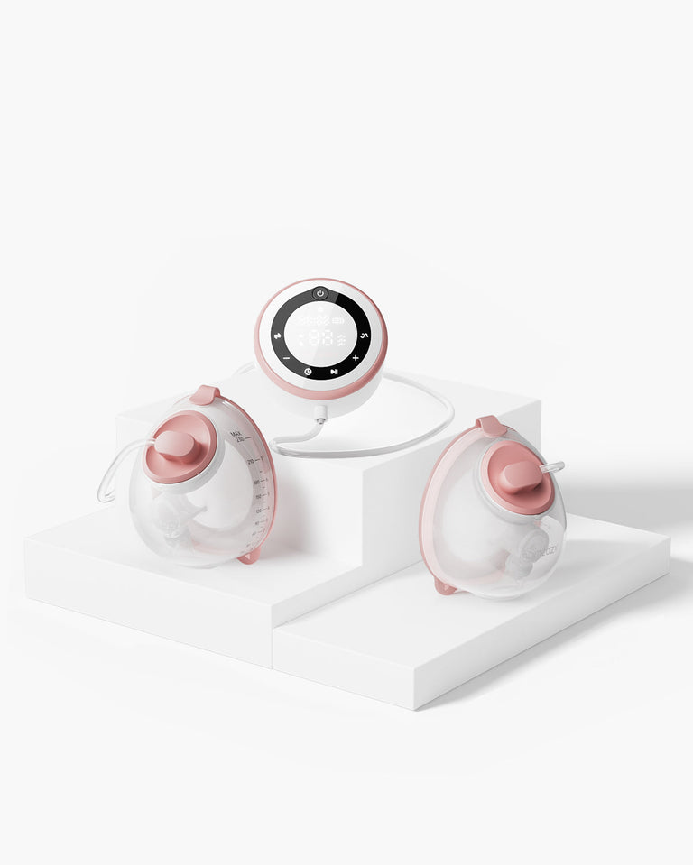 Translation missing: de.V1 Pro Hospital-Grade Wearable Breast Pump in pink with two collection cups