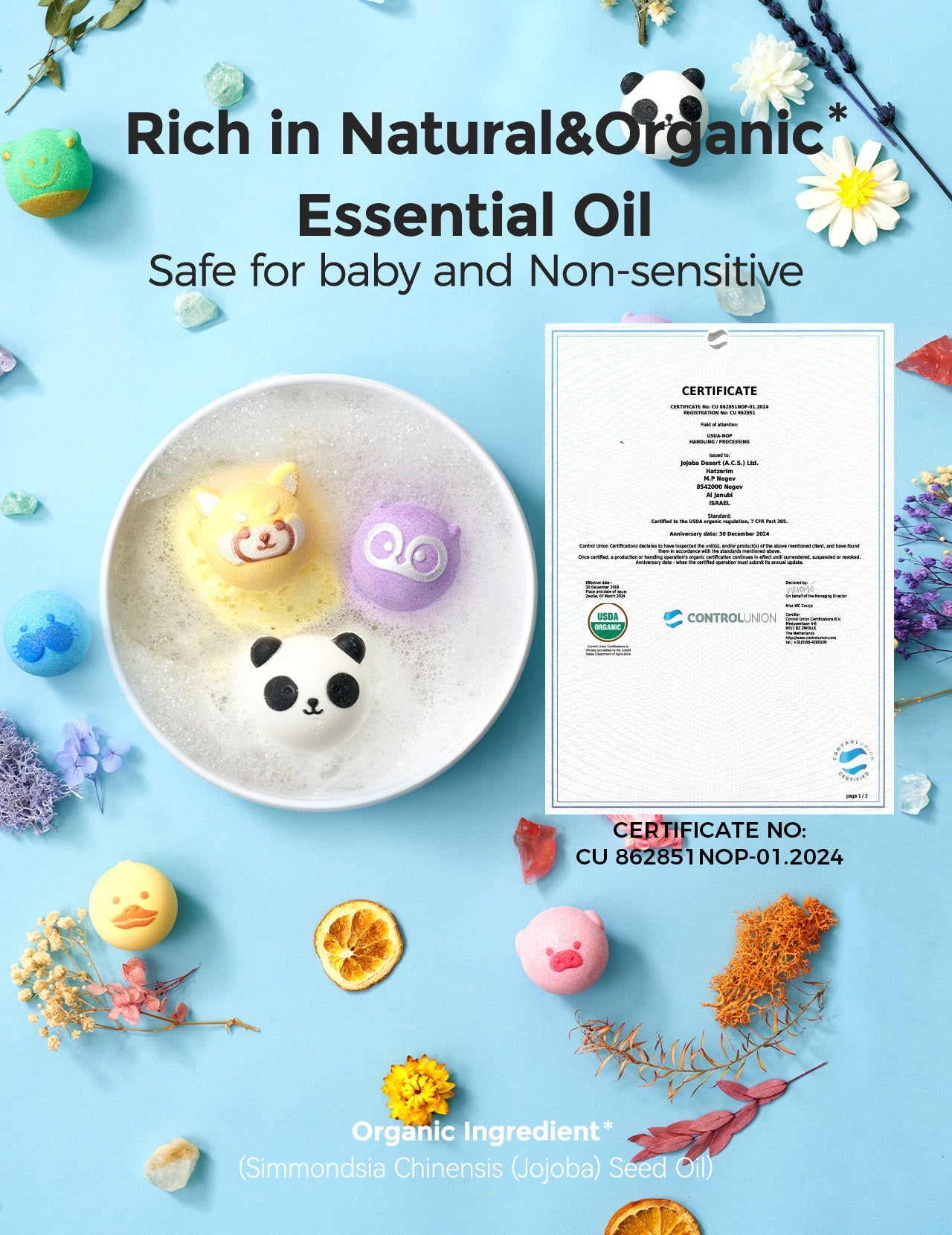Ensemble cadeau de bombes de bain biologique avec 7 formes animales mignonnes （14 pc）