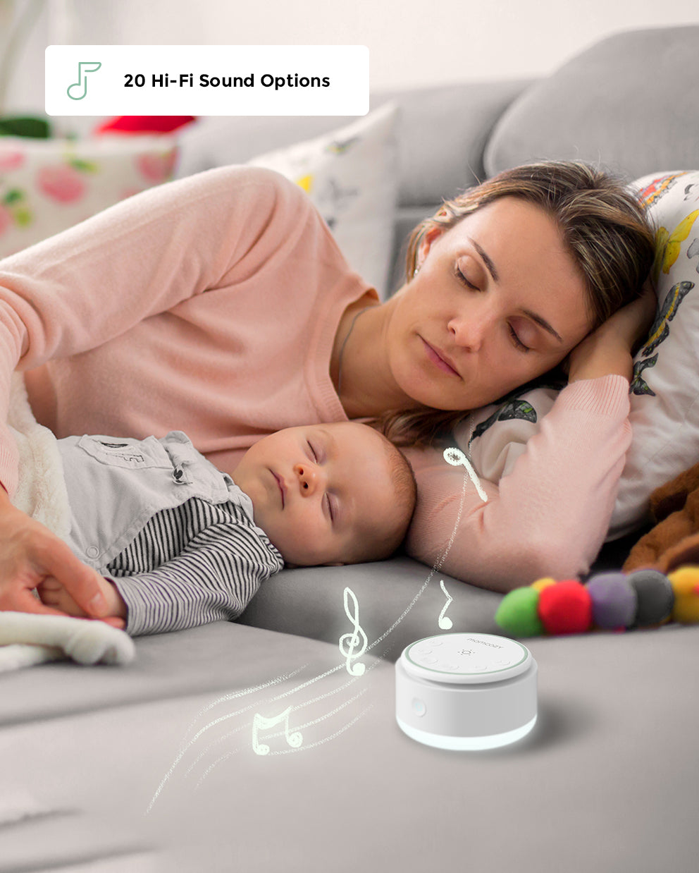 Machine sonore portable pour bébé Momcozy – Bruit blanc, Longue durée de batterie