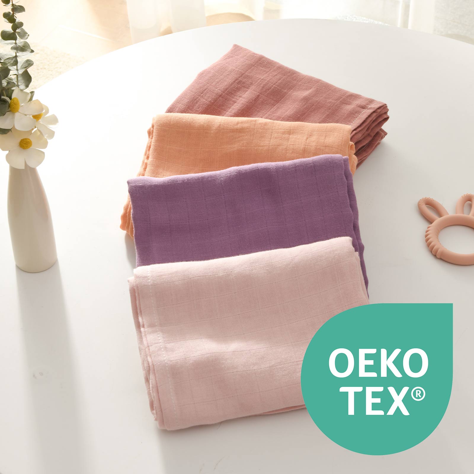 Momcozy Soiltness Smouddle Couvertures - Fleur violette (2 pack)