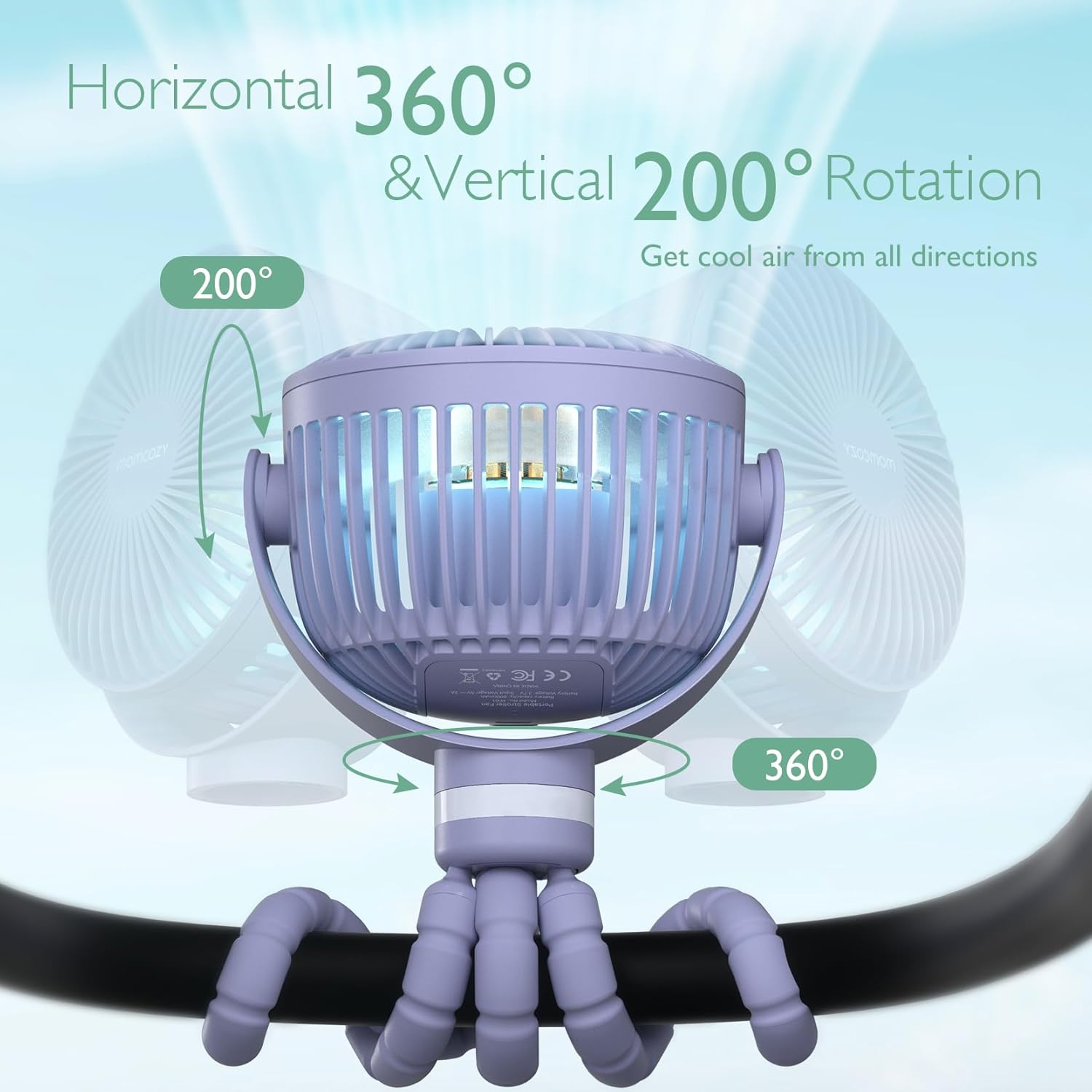 Ventilador portátil recargable por USB para viajes